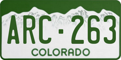 CO license plate ARC263