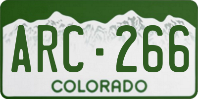 CO license plate ARC266