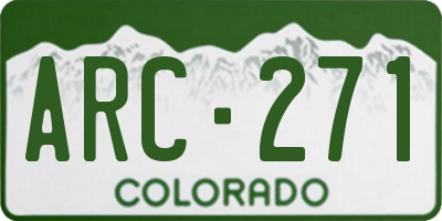 CO license plate ARC271