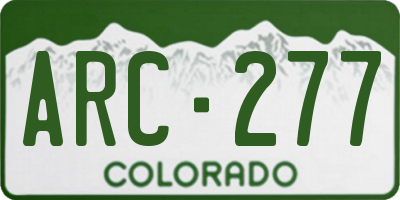 CO license plate ARC277