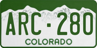CO license plate ARC280