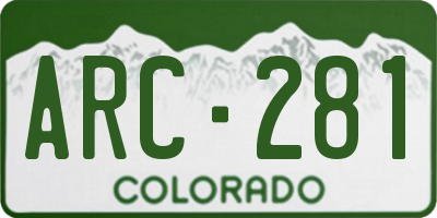 CO license plate ARC281
