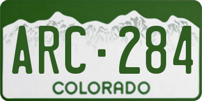 CO license plate ARC284