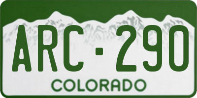 CO license plate ARC290