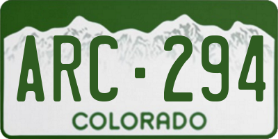 CO license plate ARC294