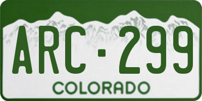 CO license plate ARC299