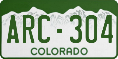 CO license plate ARC304