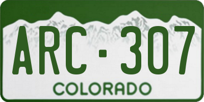 CO license plate ARC307