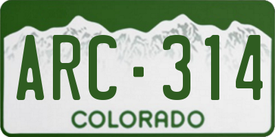 CO license plate ARC314