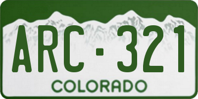 CO license plate ARC321