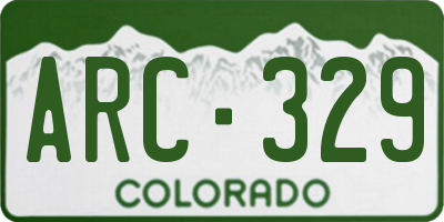 CO license plate ARC329