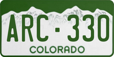 CO license plate ARC330
