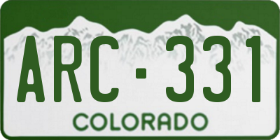 CO license plate ARC331