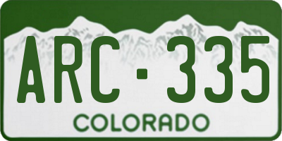 CO license plate ARC335