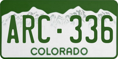 CO license plate ARC336