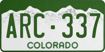 CO license plate ARC337