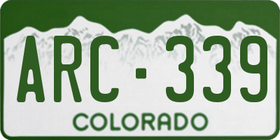 CO license plate ARC339