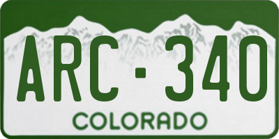 CO license plate ARC340