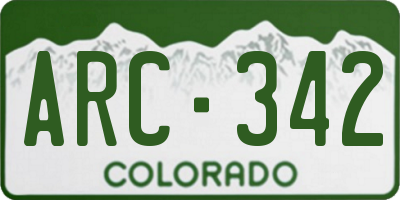 CO license plate ARC342