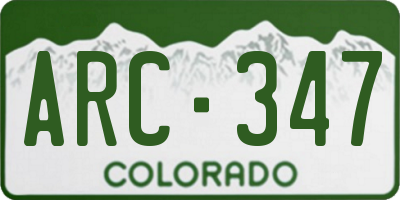 CO license plate ARC347