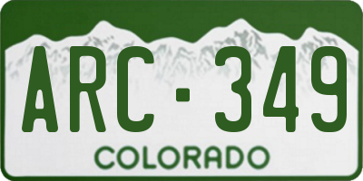 CO license plate ARC349