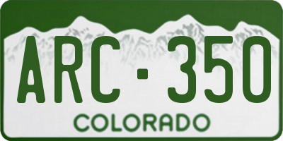CO license plate ARC350
