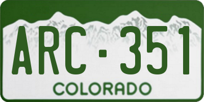 CO license plate ARC351