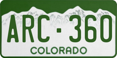 CO license plate ARC360