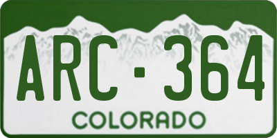 CO license plate ARC364