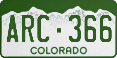CO license plate ARC366