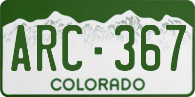 CO license plate ARC367