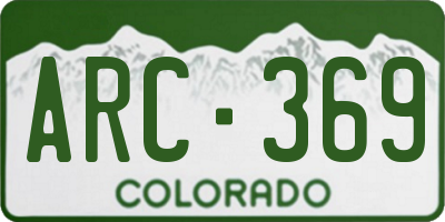 CO license plate ARC369