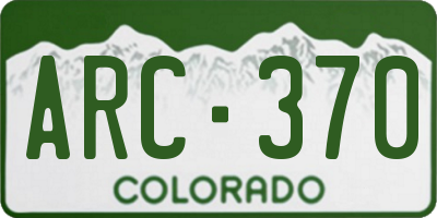 CO license plate ARC370