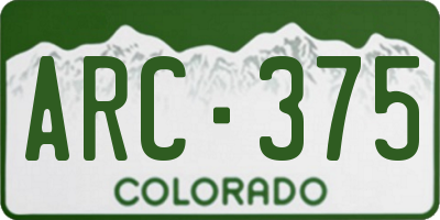 CO license plate ARC375