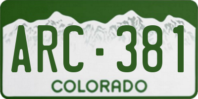 CO license plate ARC381