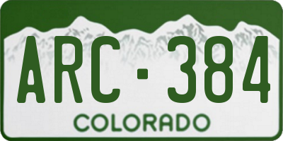 CO license plate ARC384