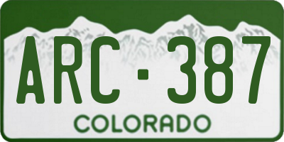 CO license plate ARC387