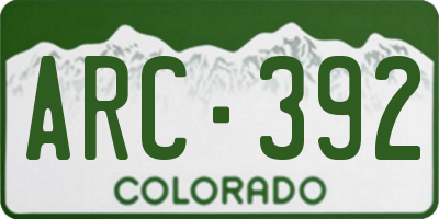 CO license plate ARC392