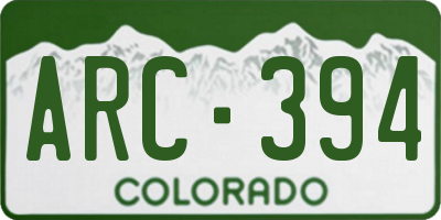 CO license plate ARC394