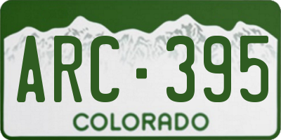 CO license plate ARC395