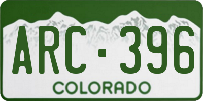 CO license plate ARC396