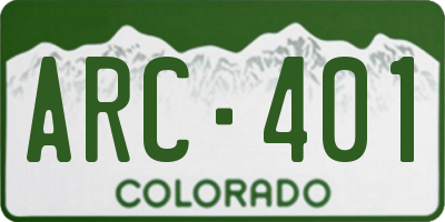 CO license plate ARC401