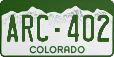 CO license plate ARC402