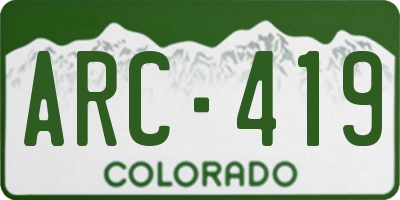 CO license plate ARC419