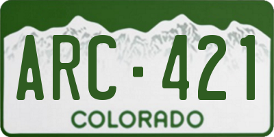 CO license plate ARC421