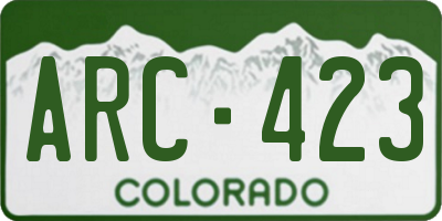 CO license plate ARC423