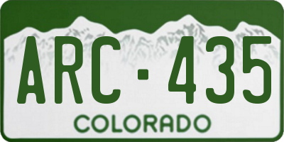 CO license plate ARC435