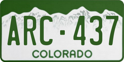 CO license plate ARC437