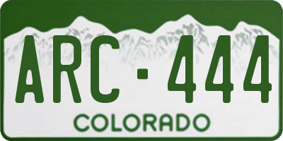 CO license plate ARC444