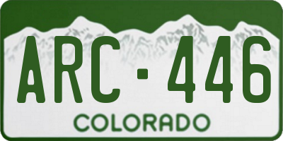 CO license plate ARC446